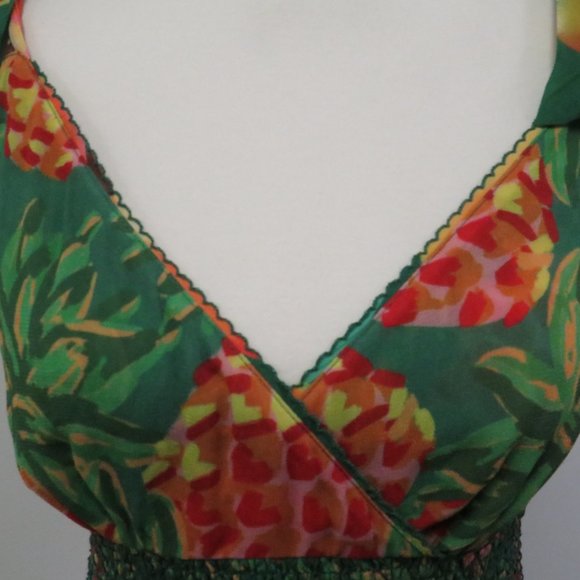 FarmRio Green Pineapple Print Maxi Dress Size S NWT - Picture 5 of 15
